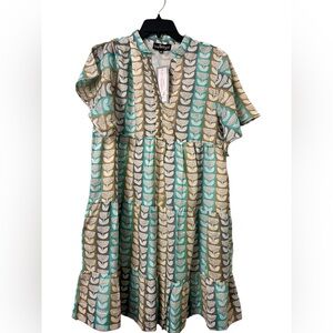 Liza Byrd Print Flower Short Sleeve Dress